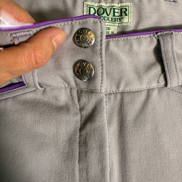 Dover Saddlery Wellesley Piped Knee Patch Breeches Purple Gray Equestrian 26 - Picture 8 of 12